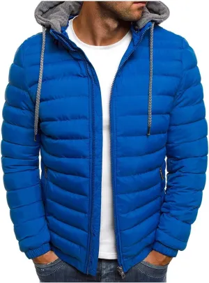 SHOPESSA Men Fleece Lined Windbreaker Hooded Lightweight Down Jacket Womens Winter Jacket 2023 Extreme Cold Weather Jacket