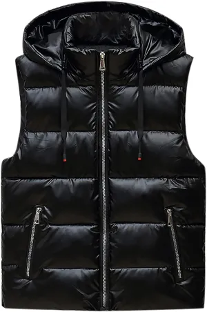 SHOPESSA Puffer Vest Women with Hood Bubble Down Jacket Zip up Sleeveless Puffer Coat Winter Outerwear for Women 2023