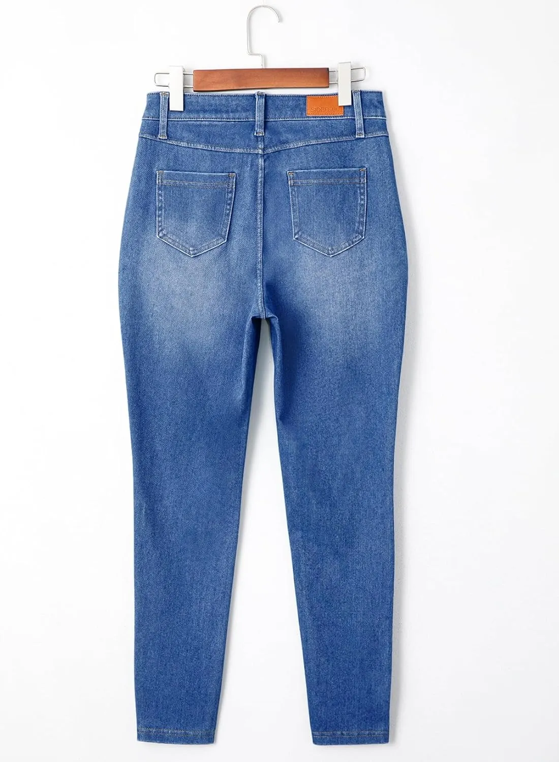 Sidefeel Jeggings for Women High Waisted Tummy Control Skinny Jeans Stretchy Butt Lifting Knit Denim Pants