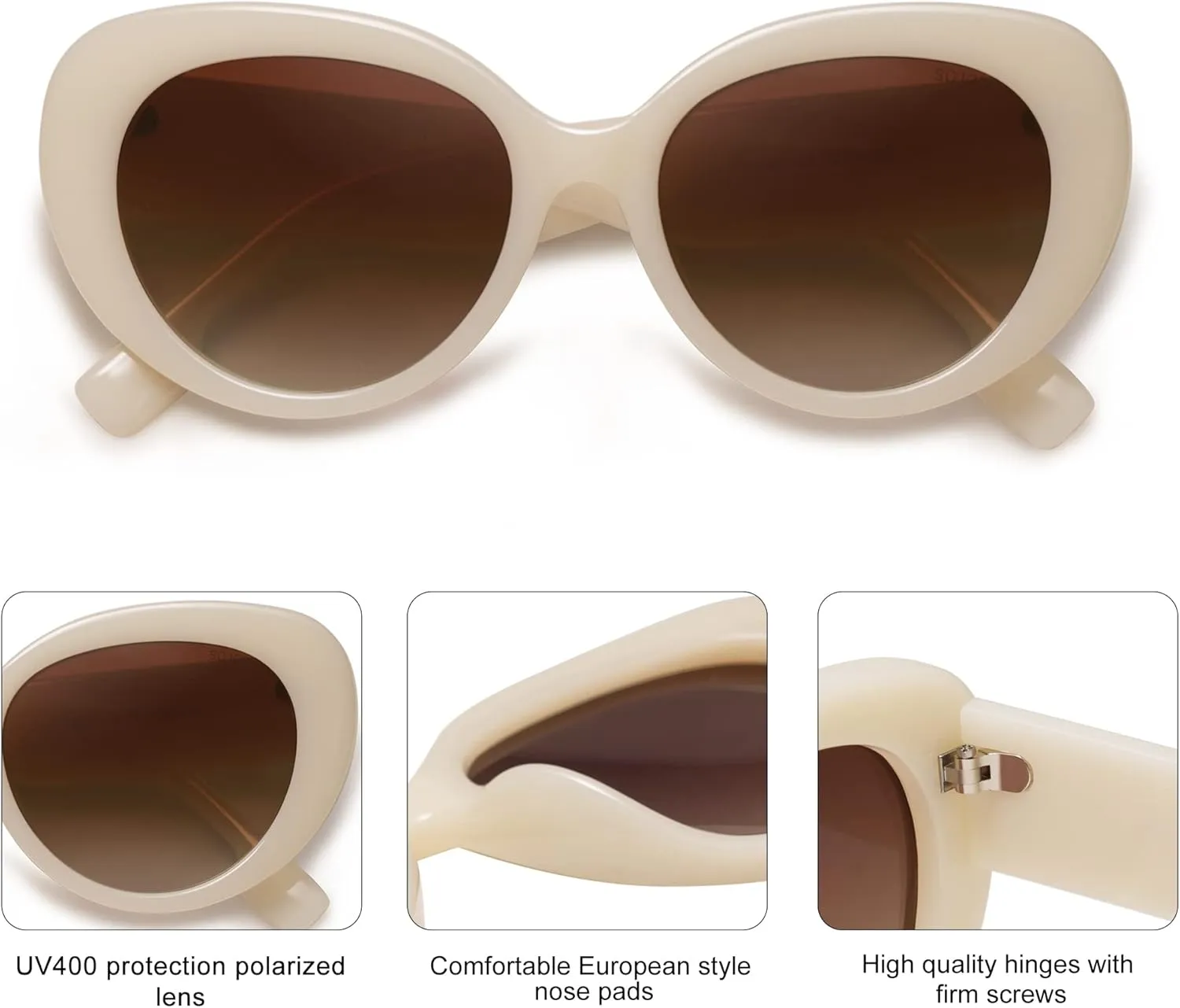 SOJOS Retro Cat Eye Polarized Sunglasses Womens Vintage Shades Trendy Designer Sun Glasses UV Protection SJ2261