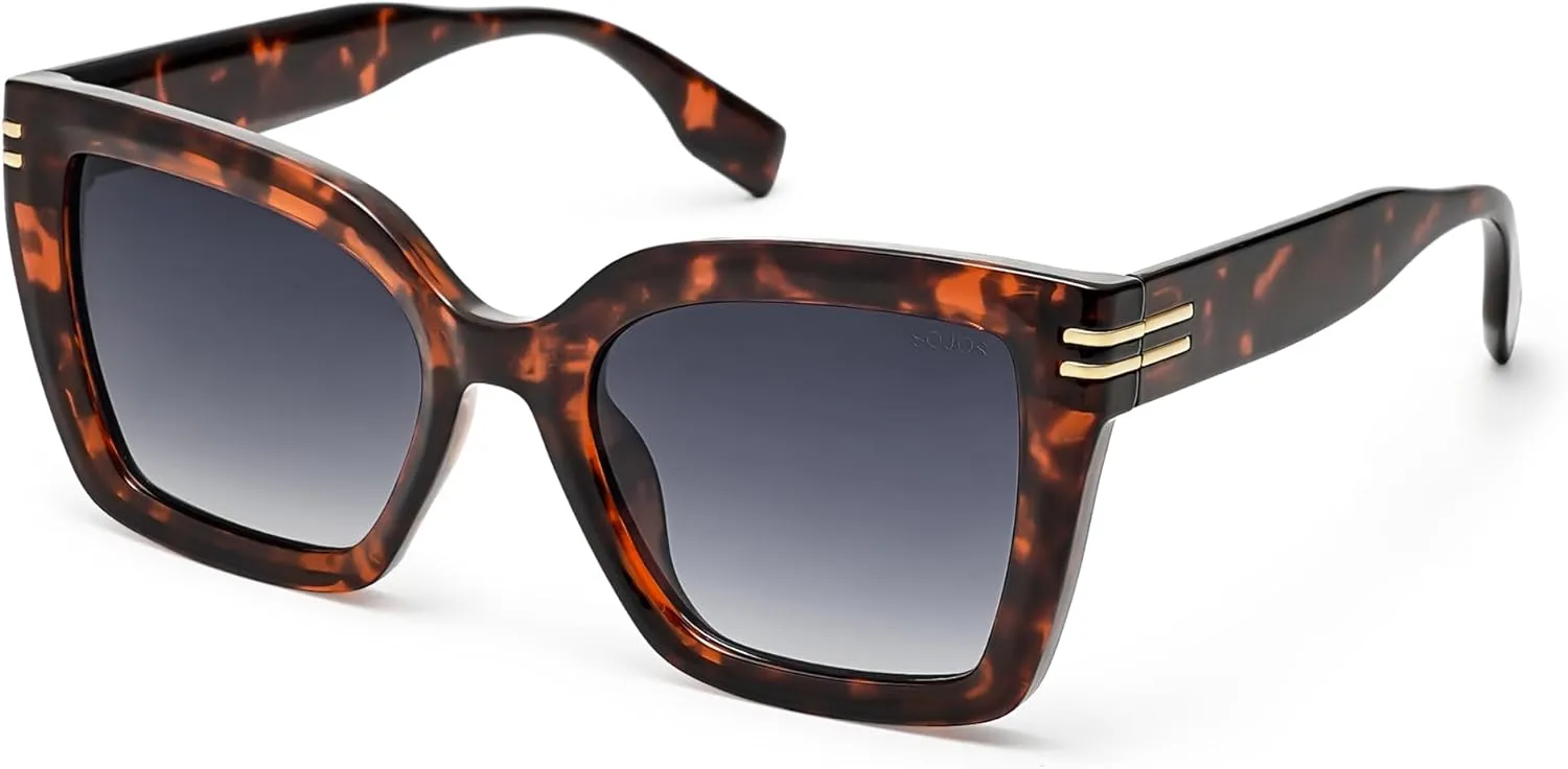SOJOS Retro Oversized Polarized Cat Eye Sunglasses Womens Vintage Shades Trendy Stylish Sunnies SJ2291