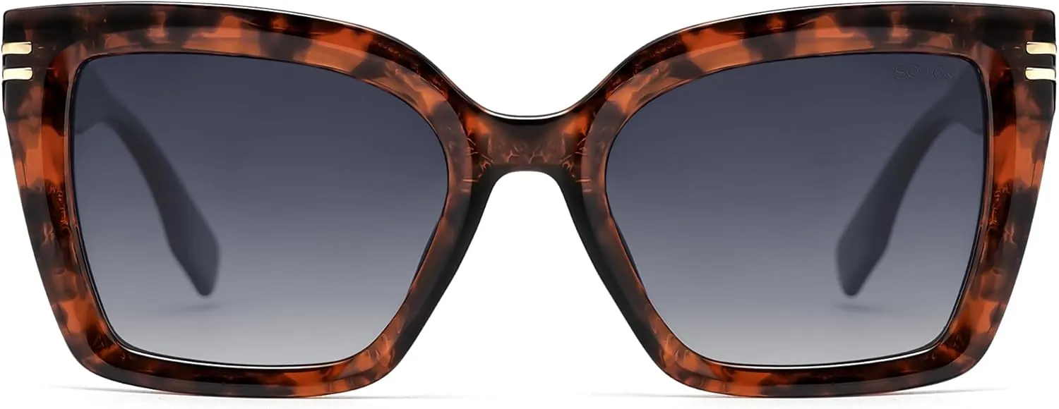 SOJOS Retro Oversized Polarized Cat Eye Sunglasses Womens Vintage Shades Trendy Stylish Sunnies SJ2291