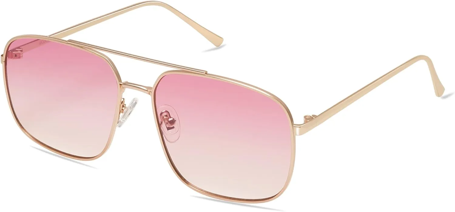 SOJOS Retro Square Aviator Sunglasses Womens Mens Aesthetic Y2k Light Lens Shades SJ1176