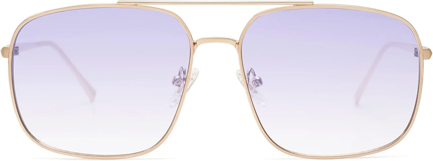 SOJOS Retro Square Aviator Sunglasses Womens Mens Aesthetic Y2k Light Lens Shades SJ1176