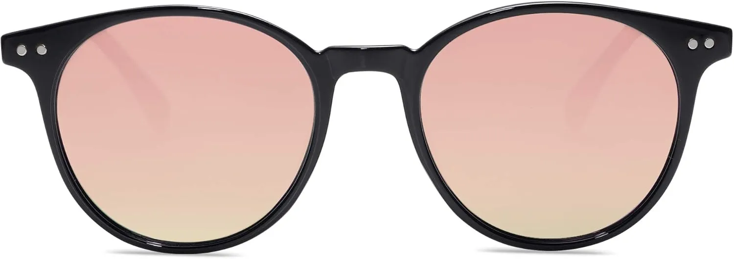 SOJOS Small Round Classic Polarized Sunglasses for Women Men Vintage Style UV400 Lens SJ2113