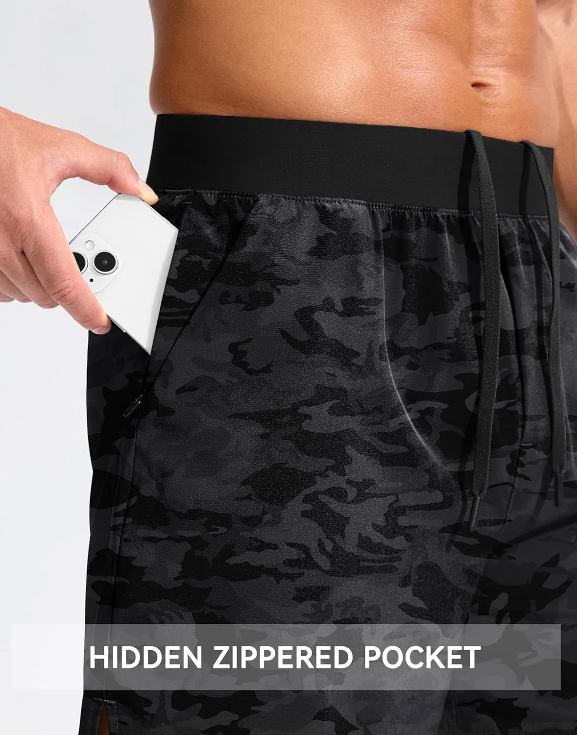 Soothfeel Men's Running Shorts with Zipper Pockets 5 Inch Quick Dry Sports Tennis Shorts Gym Workout Athletic Shorts for Men