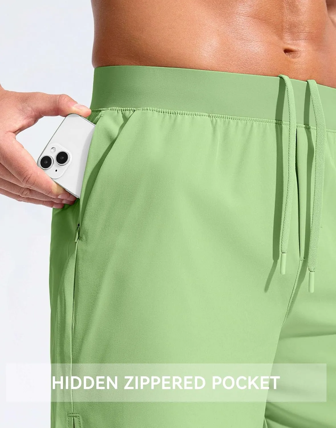 Soothfeel Men's Running Shorts with Zipper Pockets 5 Inch Quick Dry Sports Tennis Shorts Gym Workout Athletic Shorts for Men