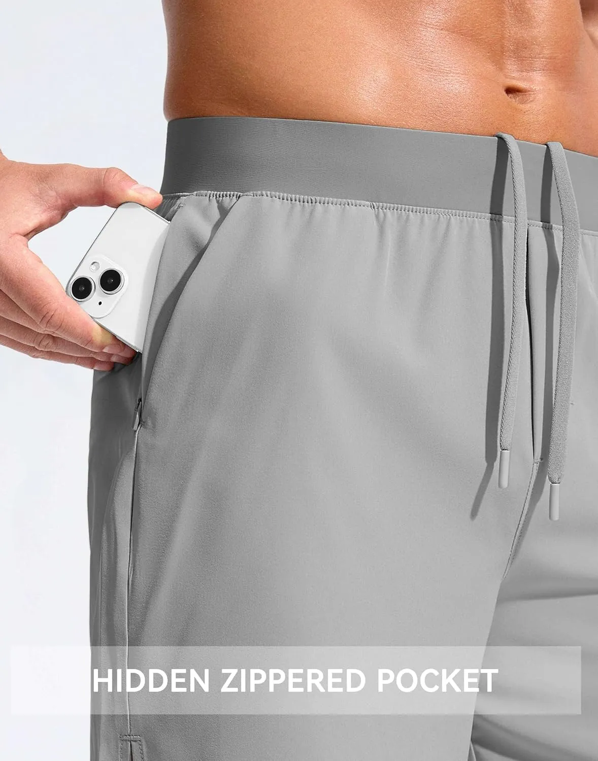 Soothfeel Men's Running Shorts with Zipper Pockets 5 Inch Quick Dry Sports Tennis Shorts Gym Workout Athletic Shorts for Men
