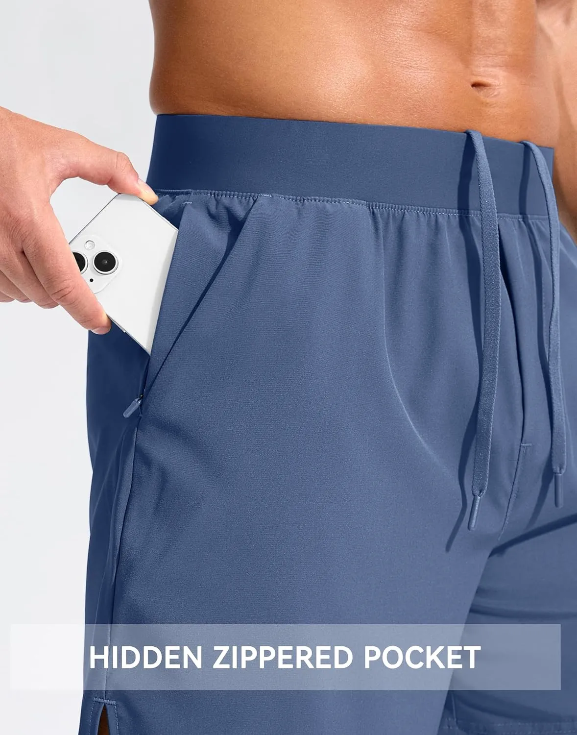 Soothfeel Men's Running Shorts with Zipper Pockets 5 Inch Quick Dry Sports Tennis Shorts Gym Workout Athletic Shorts for Men