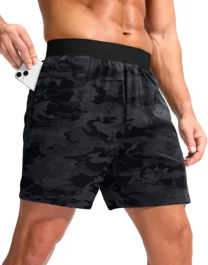 Soothfeel Men's Running Shorts with Zipper Pockets 5 Inch Quick Dry Sports Tennis Shorts Gym Workout Athletic Shorts for Men