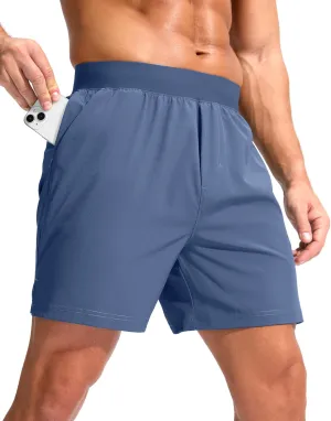 Soothfeel Men's Running Shorts with Zipper Pockets 5 Inch Quick Dry Sports Tennis Shorts Gym Workout Athletic Shorts for Men