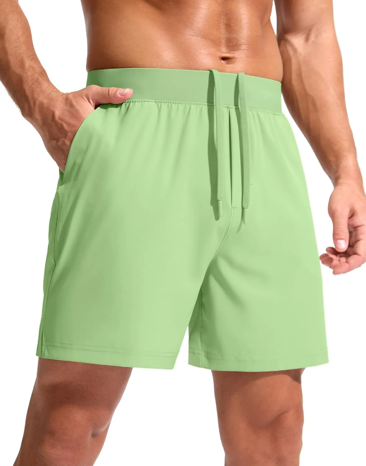 Soothfeel Men's Running Shorts with Zipper Pockets 5 Inch Quick Dry Sports Tennis Shorts Gym Workout Athletic Shorts for Men