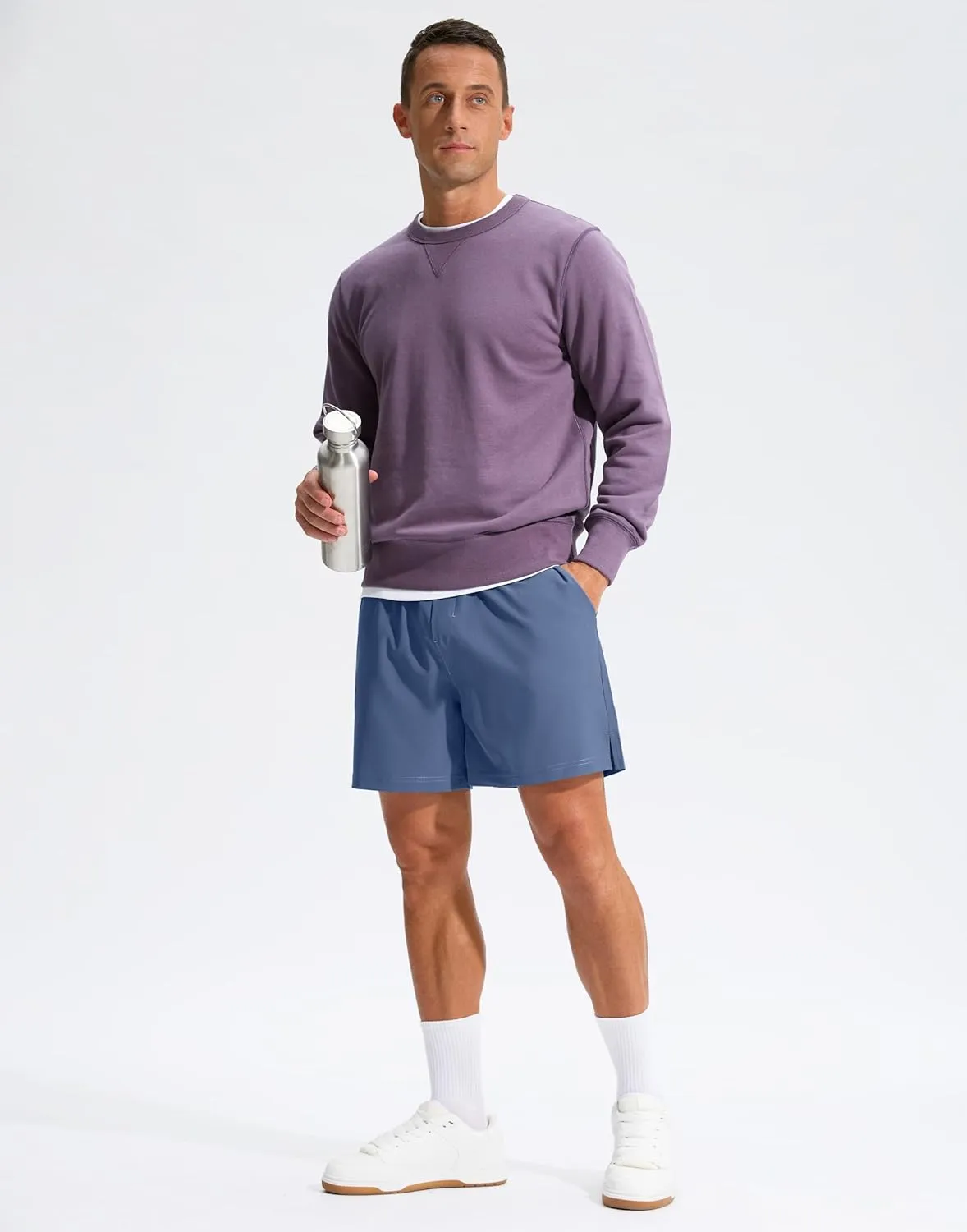 Soothfeel Men's Running Shorts with Zipper Pockets 5 Inch Quick Dry Sports Tennis Shorts Gym Workout Athletic Shorts for Men