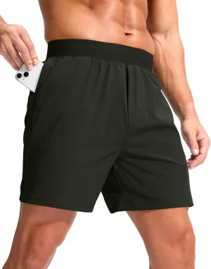 Soothfeel Men's Running Shorts with Zipper Pockets 5 Inch Quick Dry Sports Tennis Shorts Gym Workout Athletic Shorts for Men