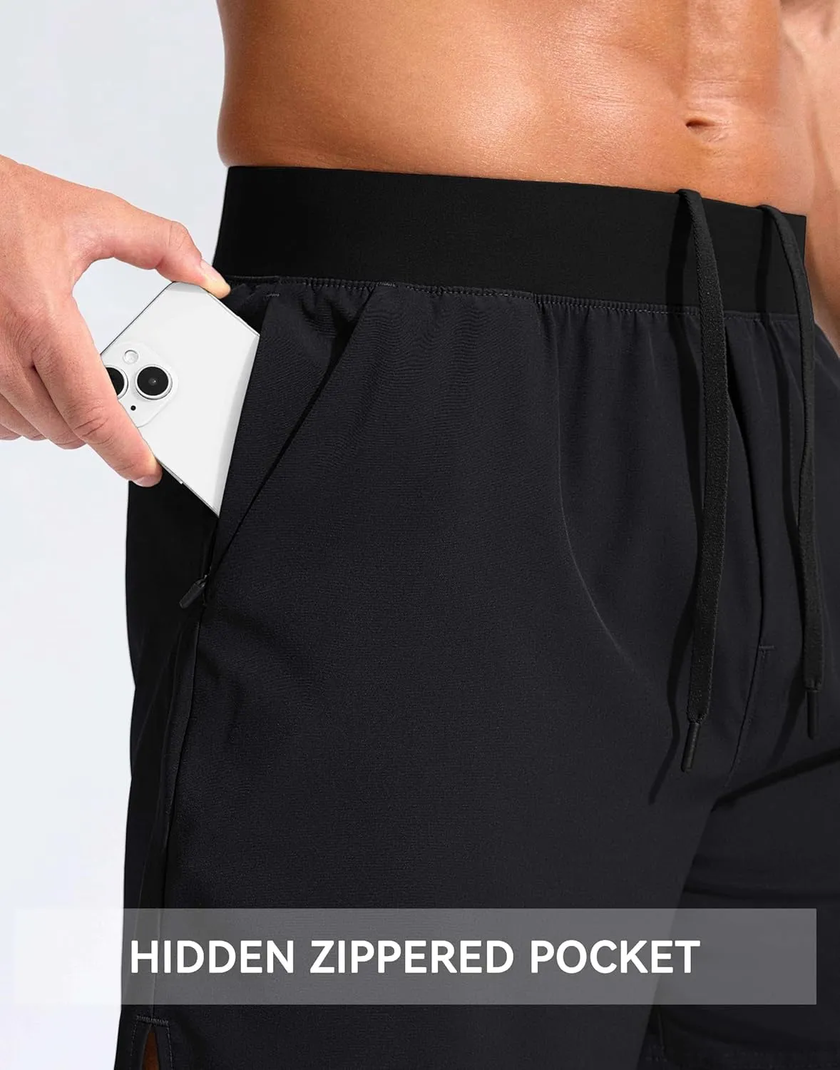 Soothfeel Men's Running Shorts with Zipper Pockets 5 Inch Quick Dry Sports Tennis Shorts Gym Workout Athletic Shorts for Men