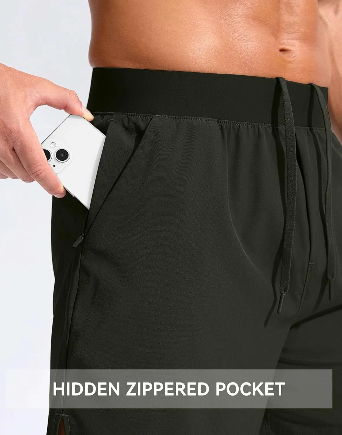 Soothfeel Men's Running Shorts with Zipper Pockets 5 Inch Quick Dry Sports Tennis Shorts Gym Workout Athletic Shorts for Men