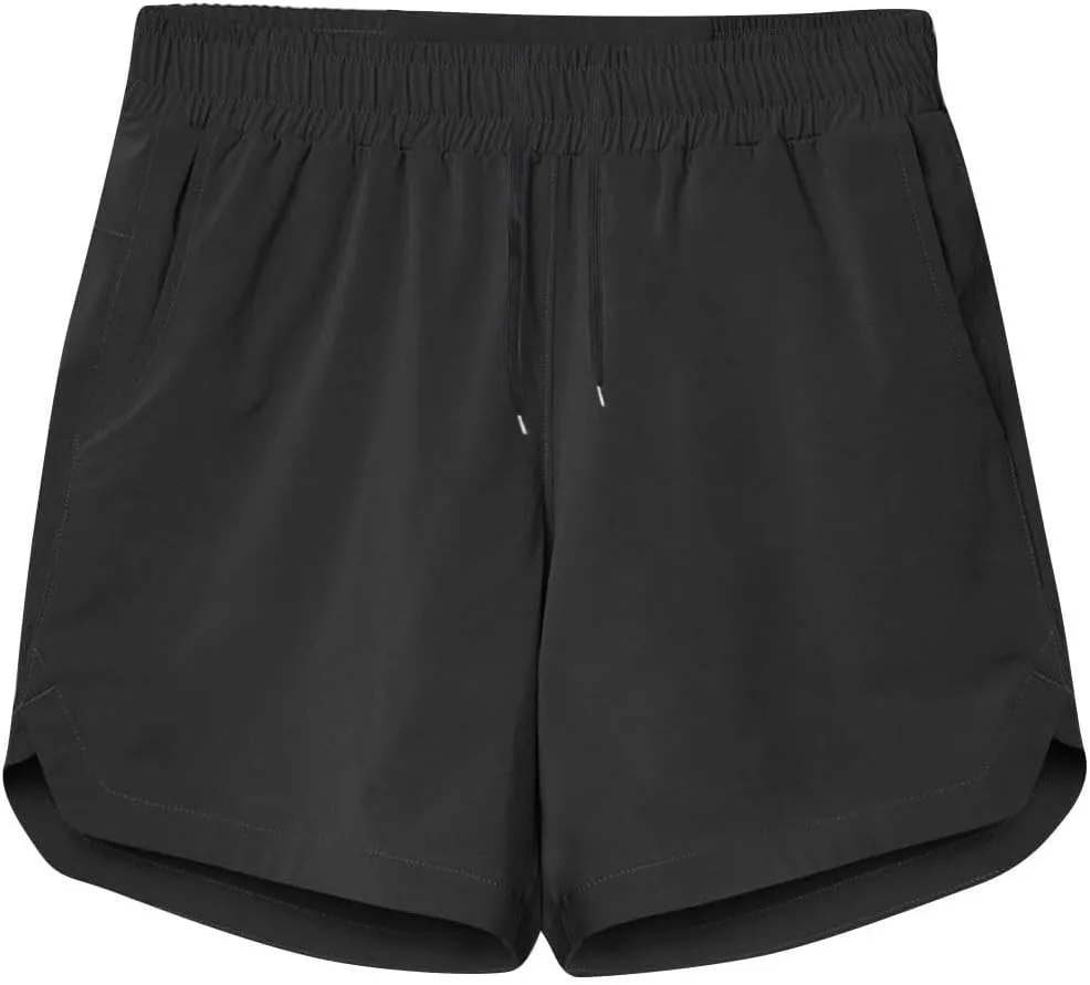 Sports Shorts for Men Cut Out Split Side Shorts Athletic Workout Gym Shorts Hiking Quick Dry Short for Running