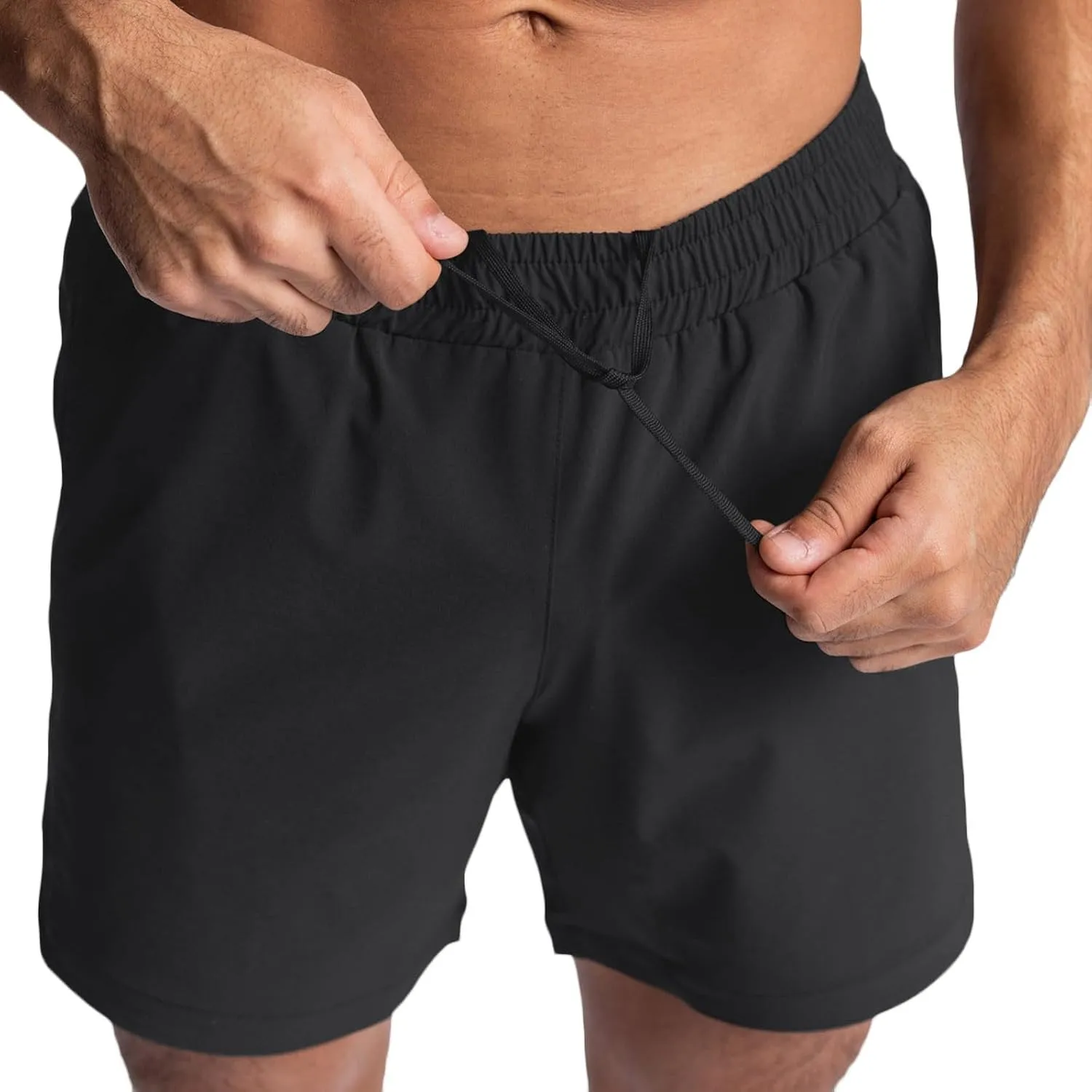 Sports Shorts for Men Cut Out Split Side Shorts Athletic Workout Gym Shorts Hiking Quick Dry Short for Running
