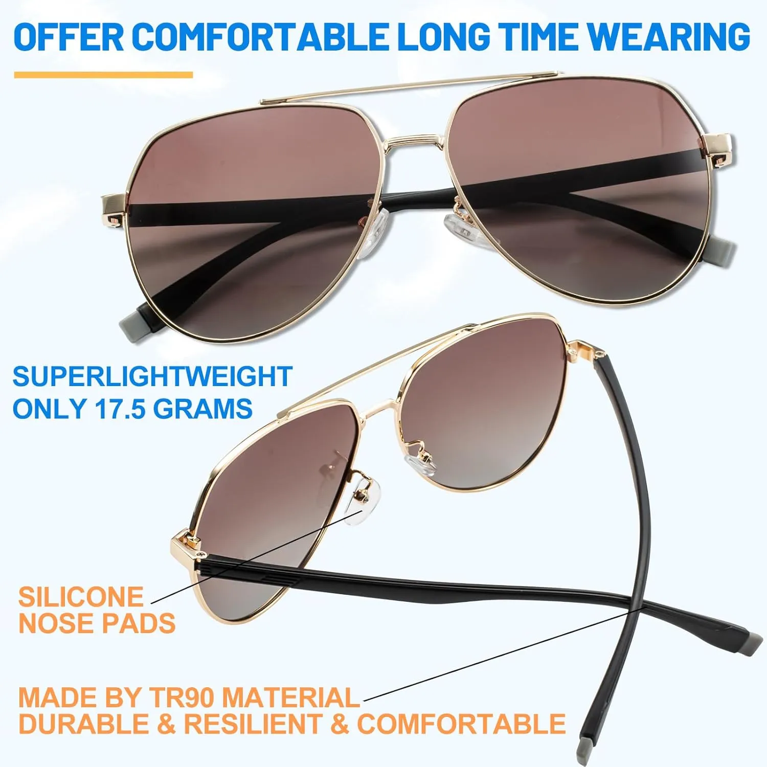 Sunglasses for Women Men Polarized Sun Glasses Trendy Shade Reduce Glare