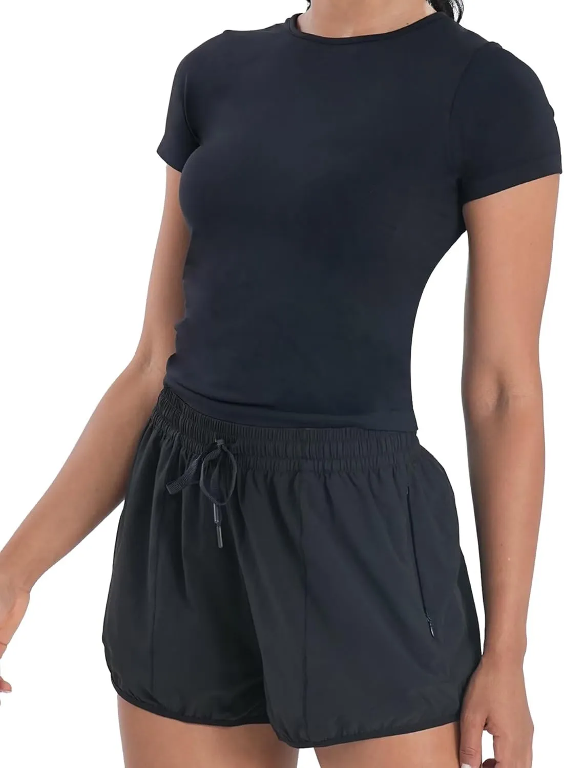 Sunzel Women's Hiking Athletic Shorts Quick Dry Active Workout Running Shorts with Zip Pocket Lightweight Comfy Casual Shorts