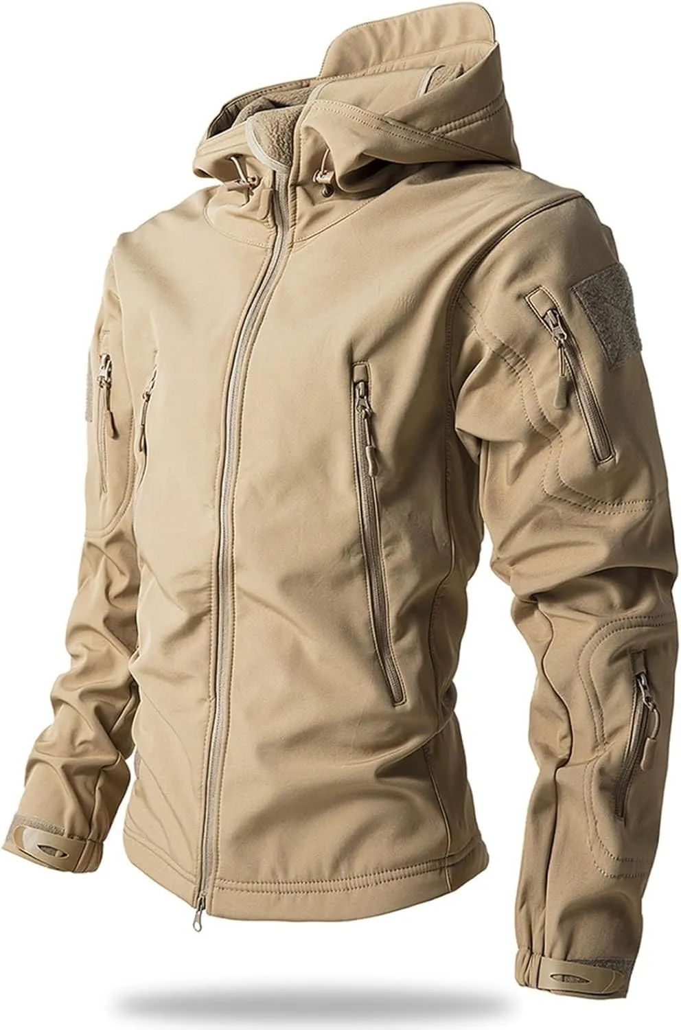 Tactical Hoodie for Men Softshell Fleece Lined Jacket Insulated Thermal Military Jacket Waterproof Warm Coat Tops