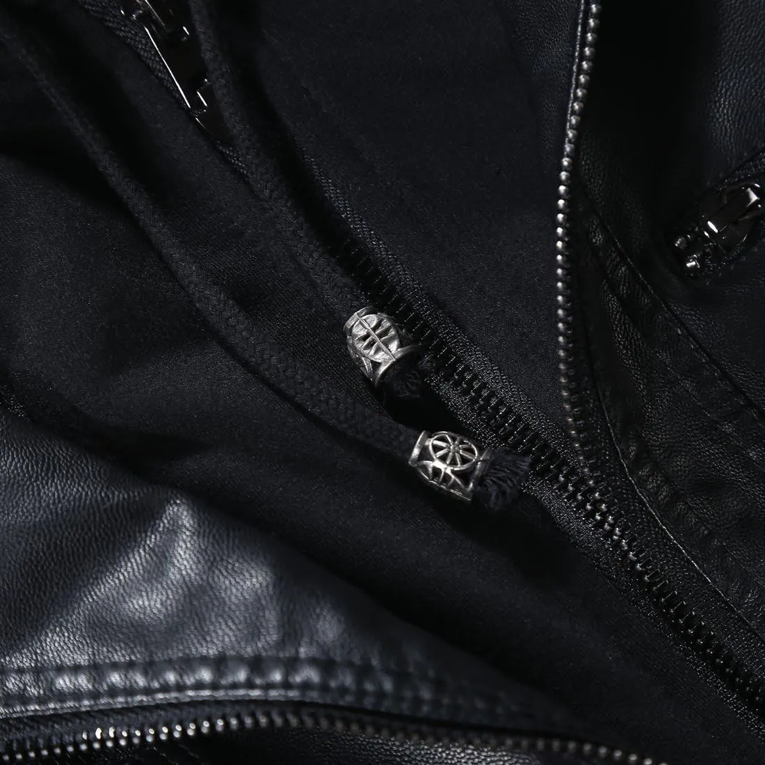 Tanming Women's Removable Hooded Faux Leather Jackets
