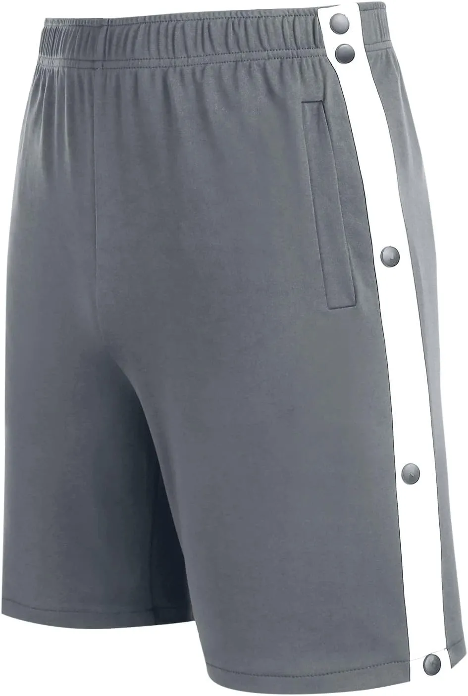 Tear Away Shorts for Men Solid Cotton Blend Shorts with Pockets Side Snap Shorts Bottom Baggy Post Surgery Pants