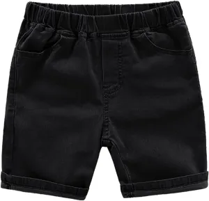 Toddler Baby Boys Chambray Denim Jeans Shorts Girls Elastic Waist Pull On Knee Length Summer Casual Boys Cargo Shorts