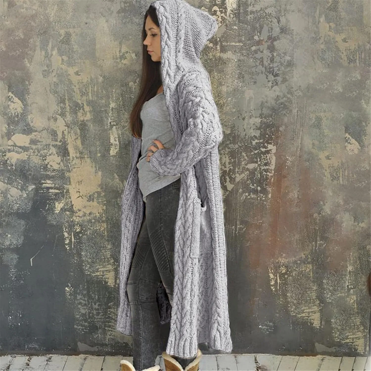 Trench Coats for Women Women Cardigan Breasted Large Long Single Sleeves Coat Women's Coat Double-Breasted Classic