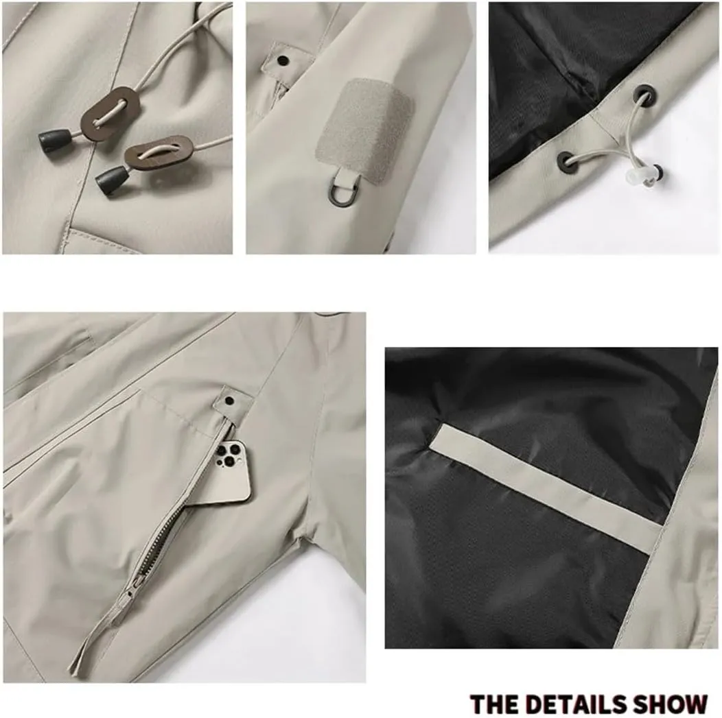 Unisex Autumn Soft Shell Outdoor Hooded Jackets Men Hiking Travel Coats Repellent Rain