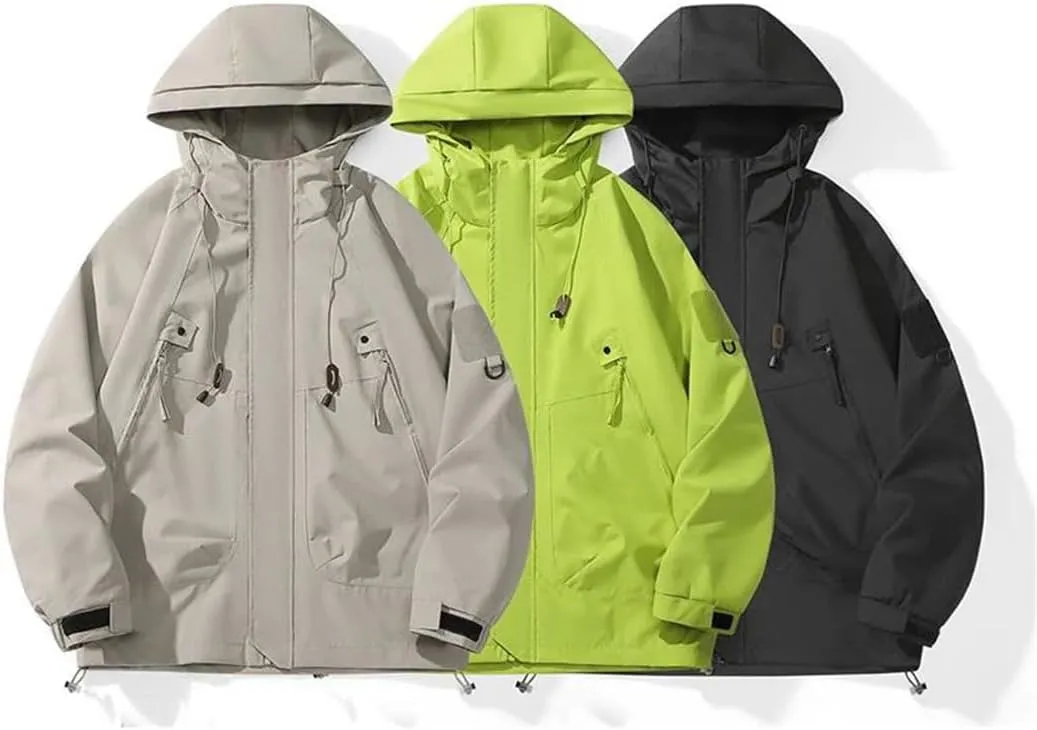 Unisex Autumn Soft Shell Outdoor Hooded Jackets Men Hiking Travel Coats Repellent Rain