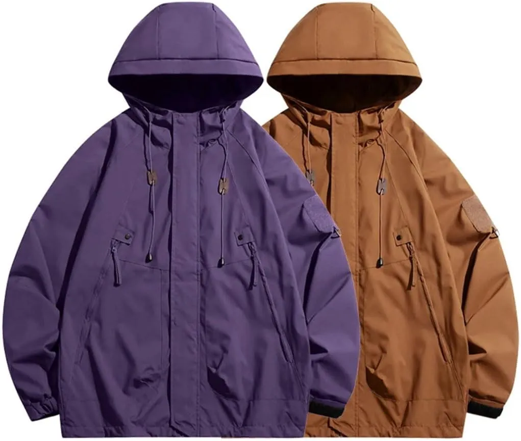 Unisex Autumn Soft Shell Outdoor Hooded Jackets Men Hiking Travel Coats Repellent Rain