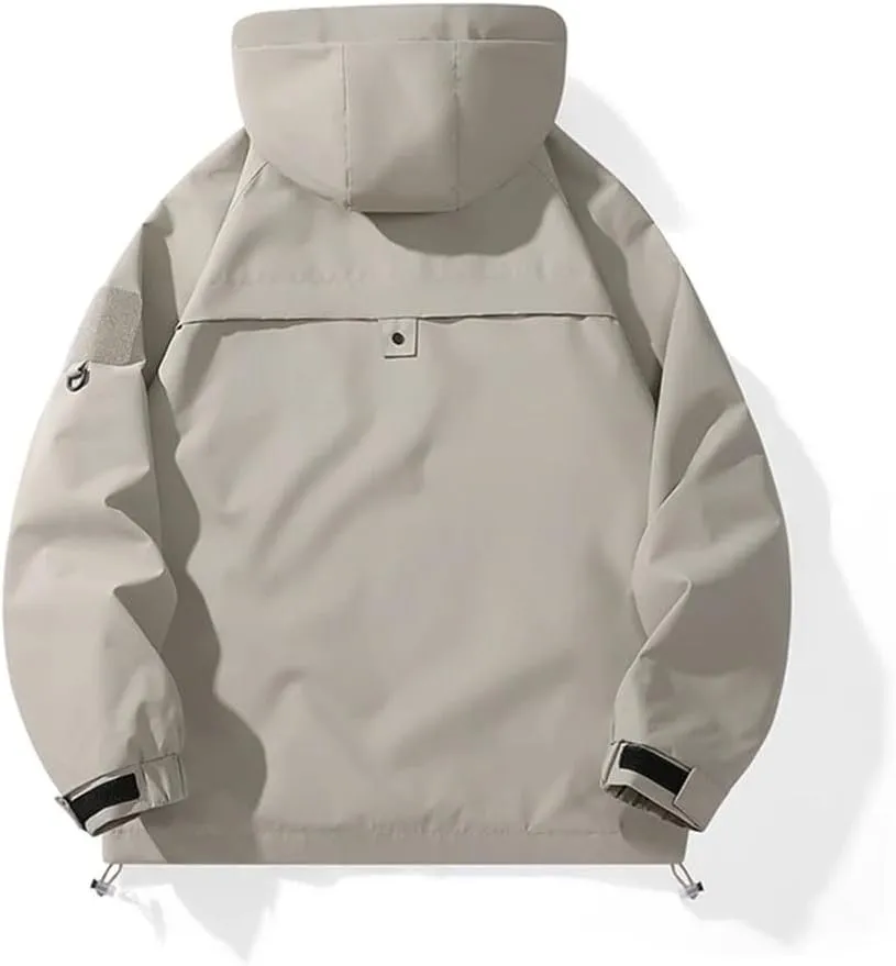 Unisex Autumn Soft Shell Outdoor Hooded Jackets Men Hiking Travel Coats Repellent Rain