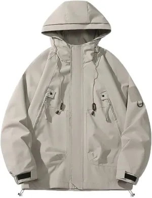 Unisex Autumn Soft Shell Outdoor Hooded Jackets Men Hiking Travel Coats Repellent Rain