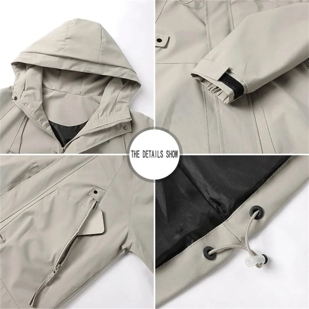Unisex Autumn Soft Shell Outdoor Hooded Jackets Men Hiking Travel Coats Repellent Rain