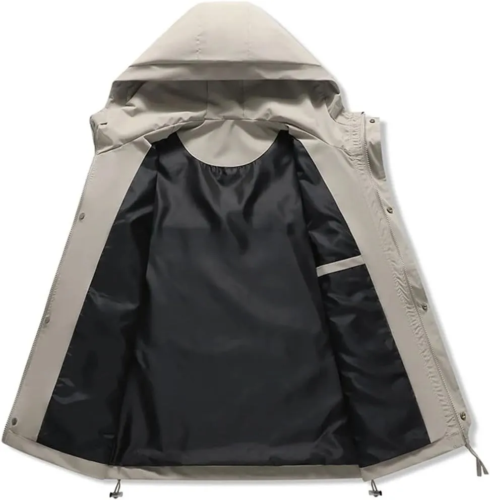 Unisex Autumn Soft Shell Outdoor Hooded Jackets Men Hiking Travel Coats Repellent Rain