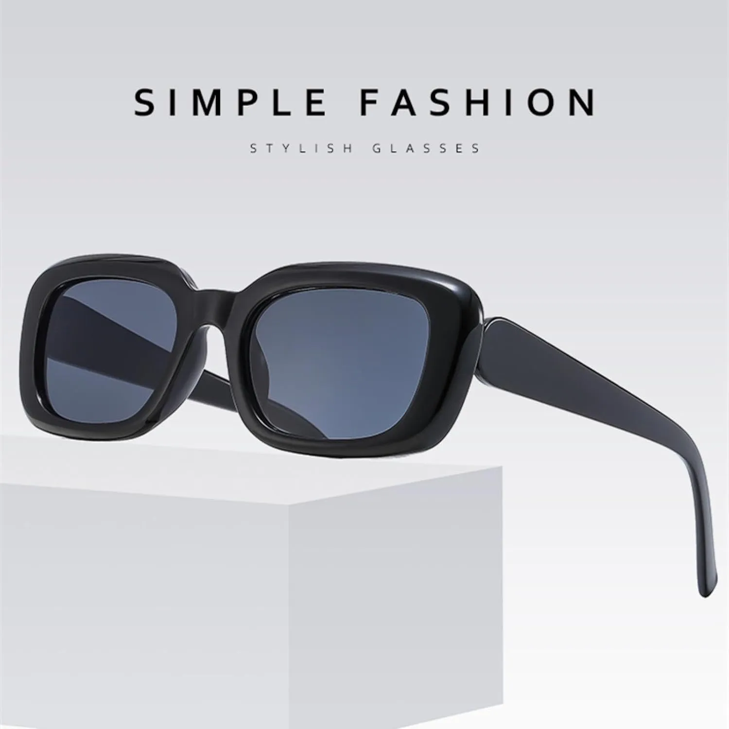 Versatile Sunshade Sunglasses Thick Frame Minimalist Fashion Street Photo Eyeglasses