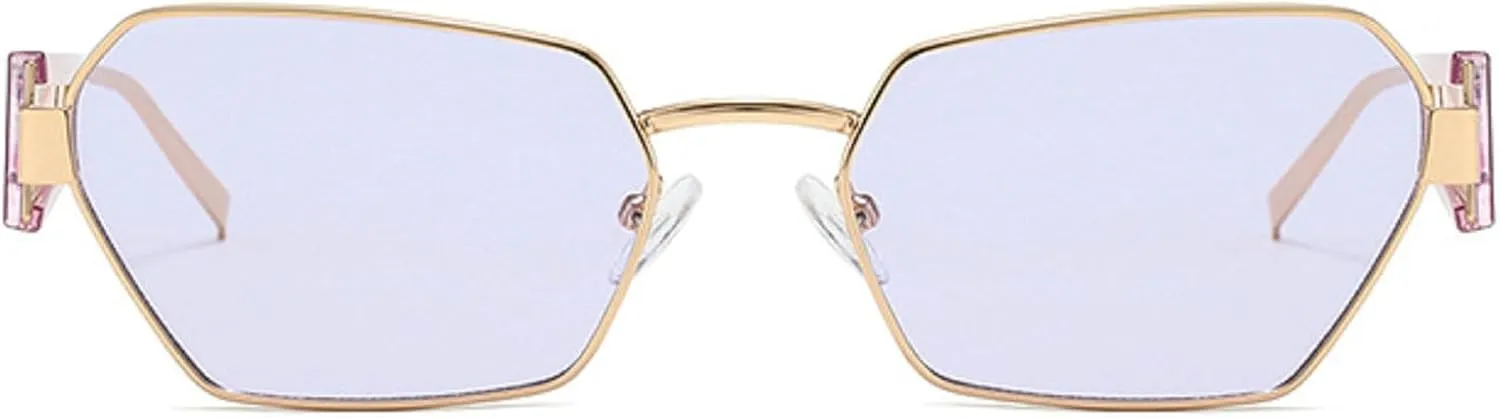 Vintage Cat Eye Sunglasses Women Men Luxury Irregular Metal Frame Polygon Sun Glasses For Lady Trendy Eyewear UV400