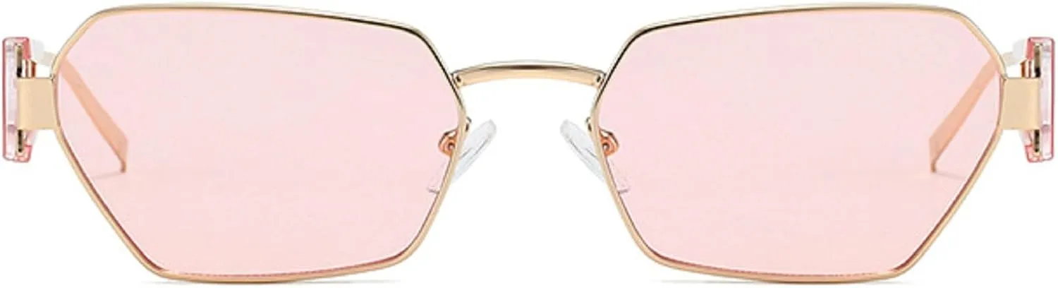Vintage Cat Eye Sunglasses Women Men Luxury Irregular Metal Frame Polygon Sun Glasses For Lady Trendy Eyewear UV400