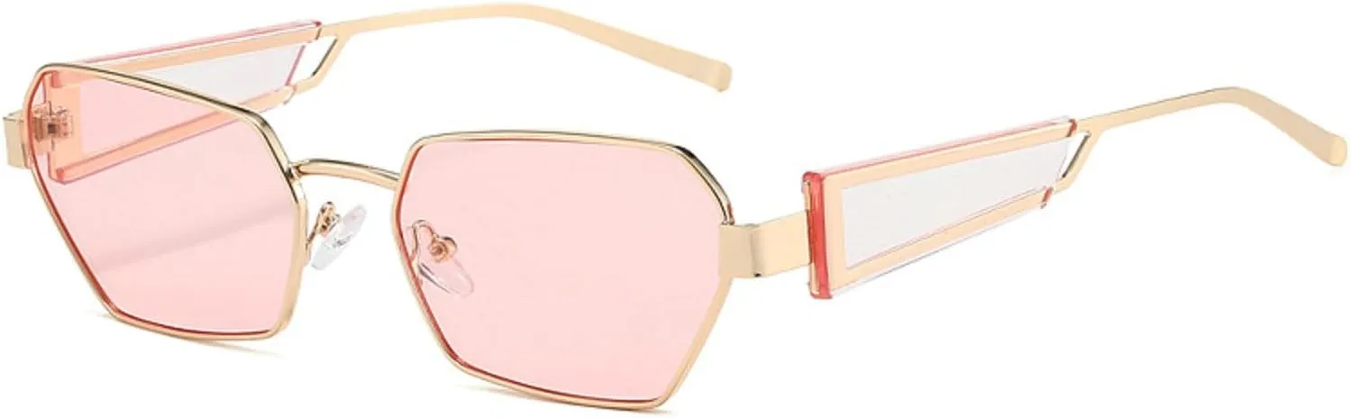 Vintage Cat Eye Sunglasses Women Men Luxury Irregular Metal Frame Polygon Sun Glasses For Lady Trendy Eyewear UV400