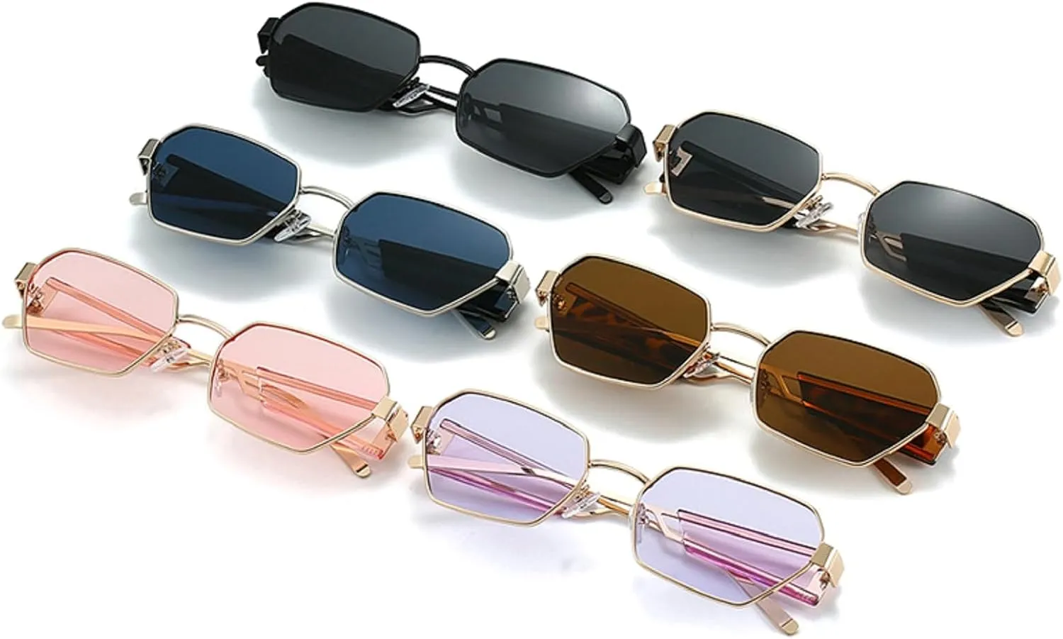 Vintage Cat Eye Sunglasses Women Men Luxury Irregular Metal Frame Polygon Sun Glasses For Lady Trendy Eyewear UV400