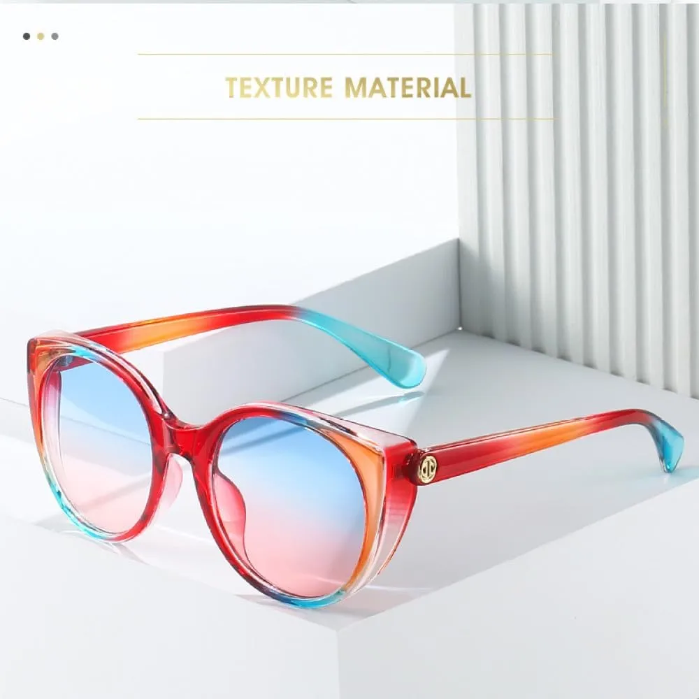 Vintage Cat Eye Sunglasses Women Round Female Gradient Sun Glasses Luxury Uv400 Men