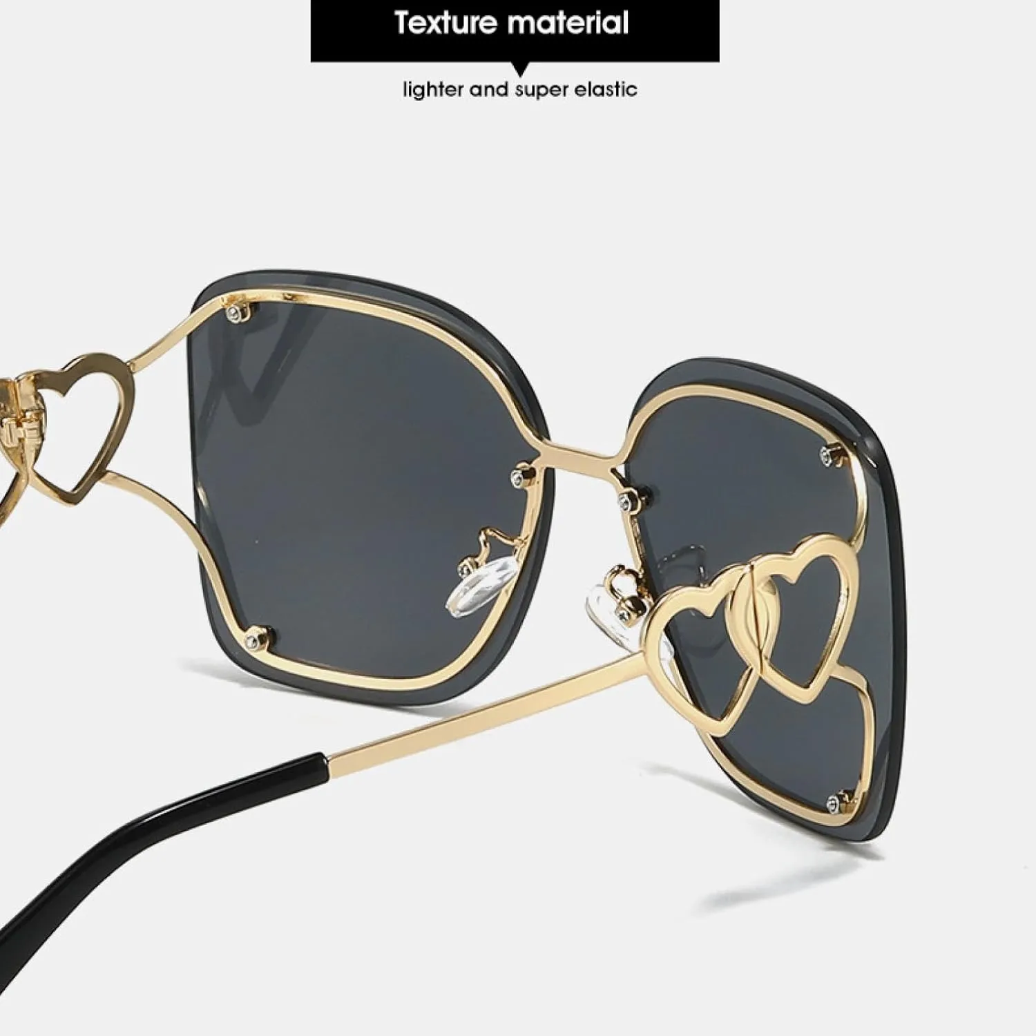 Vintage Rimless Sunglasses Women Men Fashion Double Shades Outdoors Driving Eyeglasses Uv400