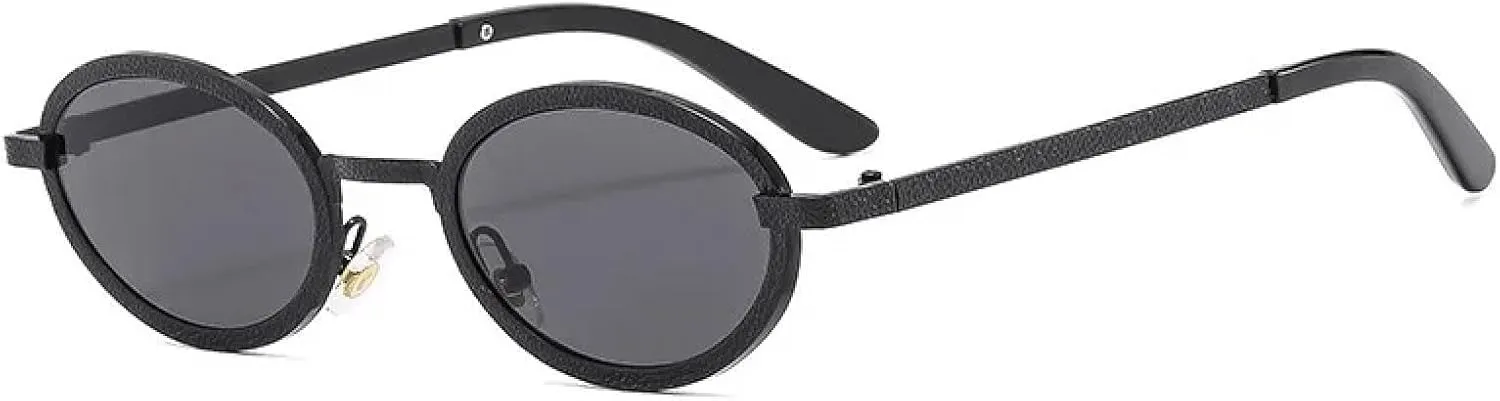 Vintage Round Men Fashion Small Oval Metal Sun Glasses for Women Luxury Uv400