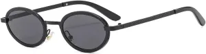 Vintage Round Men Fashion Small Oval Metal Sun Glasses for Women Luxury Uv400