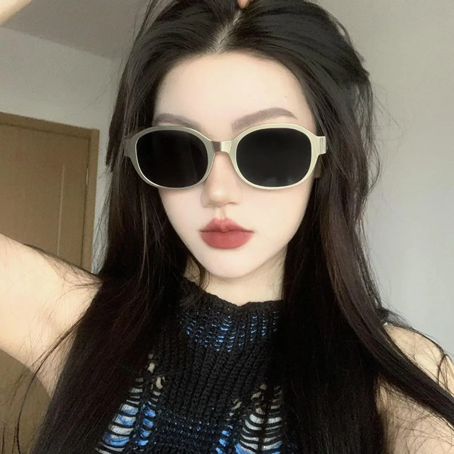 Vintage Round Metal Sunglasses Lady Protection Sunshade Casual Uv400