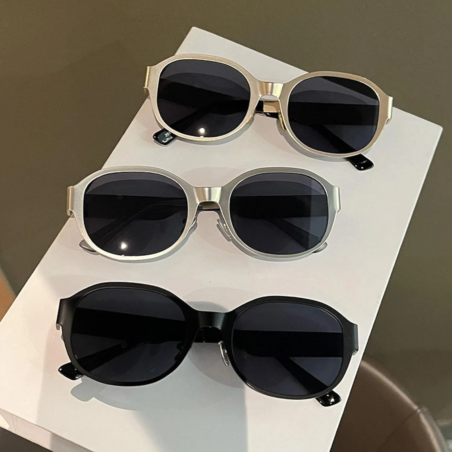 Vintage Round Metal Sunglasses Lady Protection Sunshade Casual Uv400