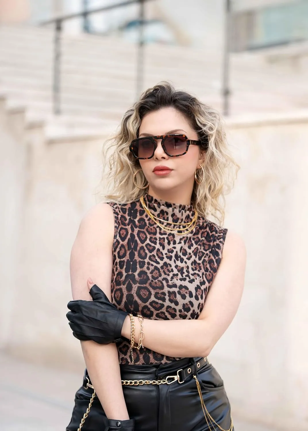VISOONE Aviator Trendy Sunglasses for Women Men 70s Flat Top Large Retro Fashion Shades Jane