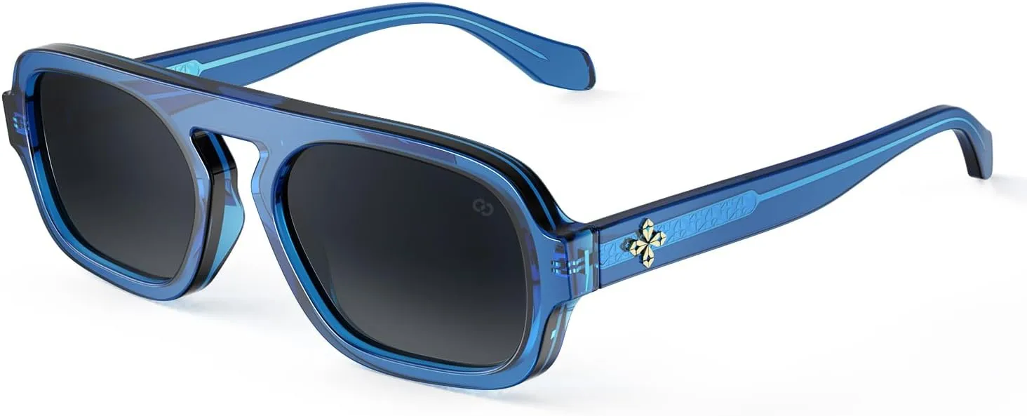 VISOONE Aviator Trendy Sunglasses for Women Men 70s Flat Top Large Retro Fashion Shades Jane