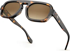 VISOONE Aviator Trendy Sunglasses for Women Men 70s Flat Top Large Retro Fashion Shades Jane